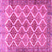 Square Machine Washable Persian Pink Traditional Rug, wshtr4450pnk