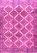 Machine Washable Persian Pink Traditional Rug, wshtr4450pnk