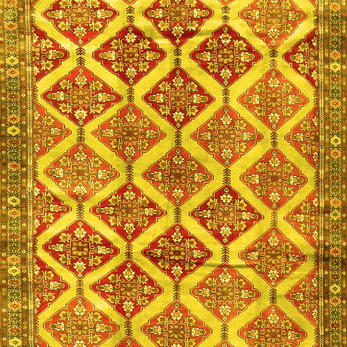 Machine Washable Persian Yellow Traditional Rug, wshtr4450yw
