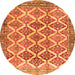 Machine Washable Persian Orange Traditional Area Rugs, wshtr4450org