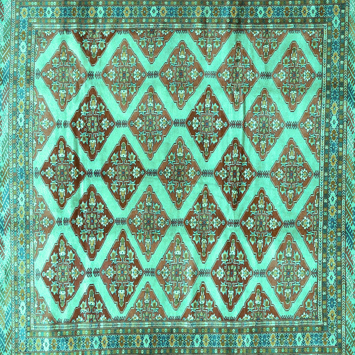 Square Persian Turquoise Traditional Rug, tr4450turq