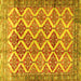 Square Machine Washable Persian Yellow Traditional Rug, wshtr4450yw