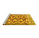 Sideview of Machine Washable Persian Yellow Traditional Rug, wshtr4450yw