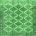 Square Machine Washable Persian Emerald Green Traditional Area Rugs, wshtr4450emgrn