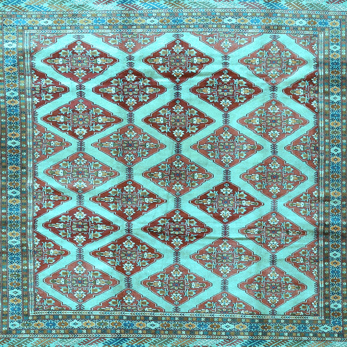 Square Machine Washable Persian Light Blue Traditional Rug, wshtr4450lblu