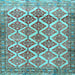 Square Machine Washable Persian Light Blue Traditional Rug, wshtr4450lblu