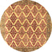 Round Persian Brown Traditional Rug, tr4450brn