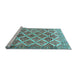 Sideview of Machine Washable Persian Light Blue Traditional Rug, wshtr4450lblu