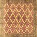 Square Persian Brown Traditional Rug, tr4450brn
