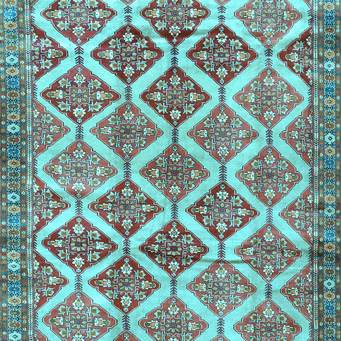 Machine Washable Persian Light Blue Traditional Rug, wshtr4450lblu