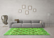 Machine Washable Persian Green Traditional Area Rugs in a Living Room,, wshtr4450grn