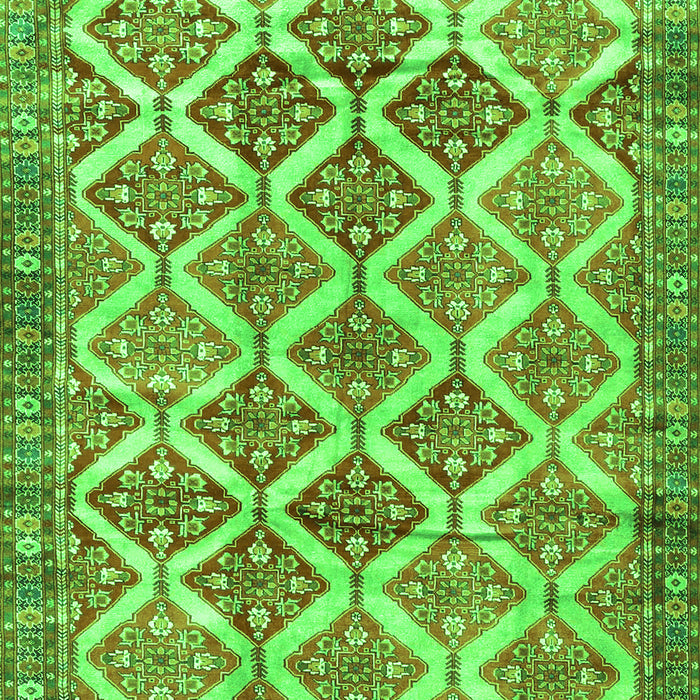 Serging Thickness of Machine Washable Persian Green Traditional Area Rugs, wshtr4450grn