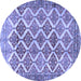 Round Persian Blue Traditional Rug, tr4450blu
