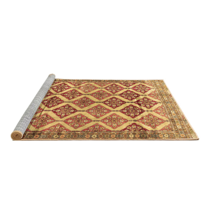 Sideview of Machine Washable Persian Brown Traditional Rug, wshtr4450brn