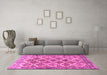 Machine Washable Persian Pink Traditional Rug in a Living Room, wshtr4450pnk