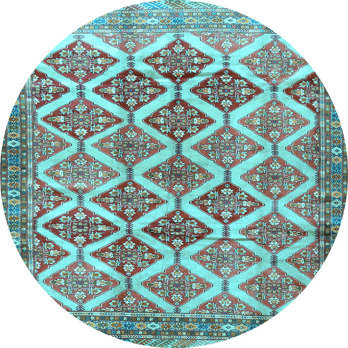 Round Persian Light Blue Traditional Rug, tr4450lblu