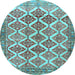 Round Persian Light Blue Traditional Rug, tr4450lblu