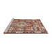 Sideview of Machine Washable Traditional Brown Red Rug, wshtr4451