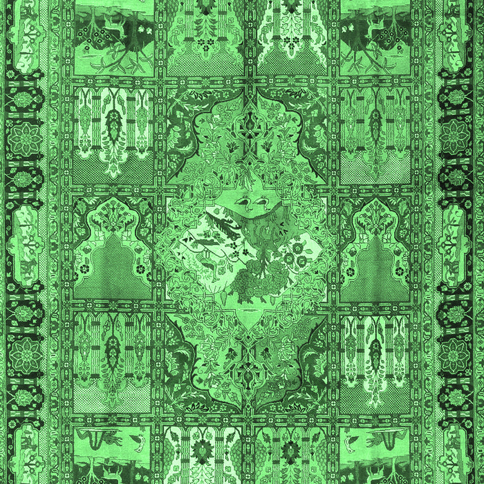 Medallion Emerald Green Traditional Rug, tr4451emgrn