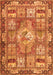 Serging Thickness of Machine Washable Medallion Orange Traditional Area Rugs, wshtr4451org