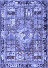 Medallion Blue Traditional Rug, tr4451blu