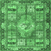 Square Medallion Emerald Green Traditional Rug, tr4451emgrn