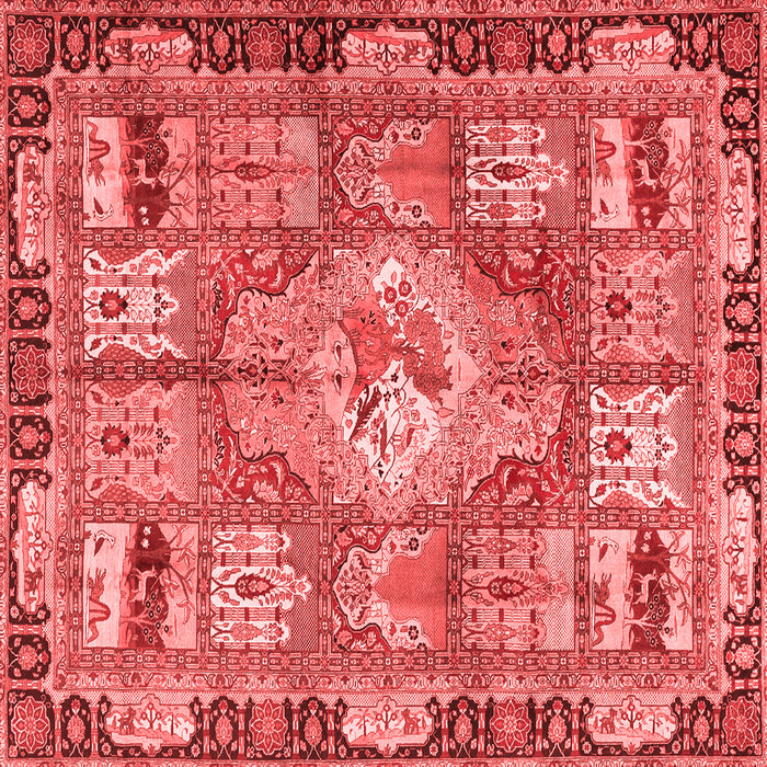 Machine Washable Medallion Red Traditional Rug, wshtr4451red