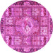 Round Medallion Pink Traditional Rug, tr4451pnk