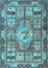 Medallion Light Blue Traditional Rug, tr4451lblu