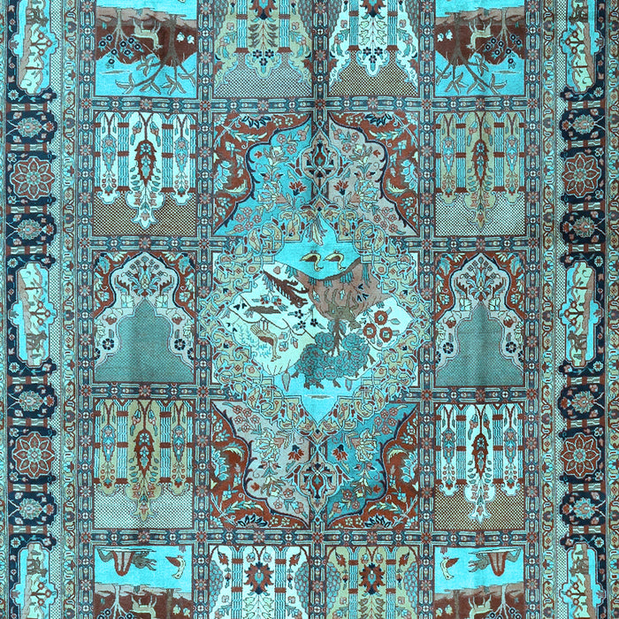 Medallion Light Blue Traditional Rug, tr4451lblu