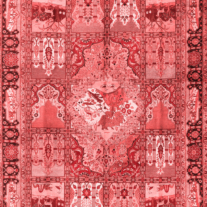 Machine Washable Medallion Red Traditional Rug, wshtr4451red