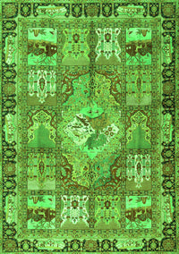 Medallion Green Traditional Rug, tr4451grn