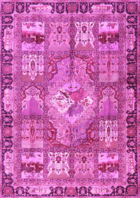 Medallion Pink Traditional Rug, tr4451pnk