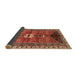 Sideview of Traditional Orange Brown Medallion Rug, tr4452