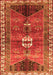 Serging Thickness of Machine Washable Medallion Orange Traditional Area Rugs, wshtr4452org