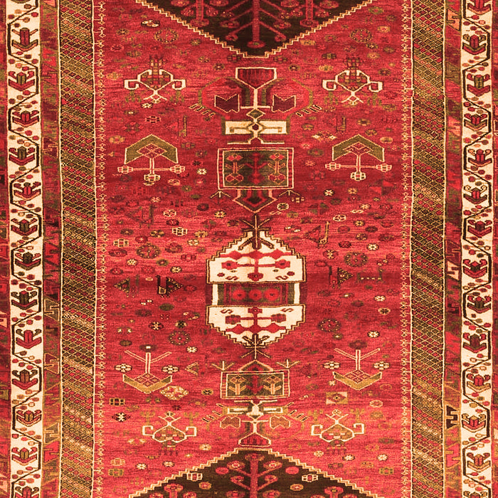 Serging Thickness of Machine Washable Medallion Orange Traditional Area Rugs, wshtr4452org