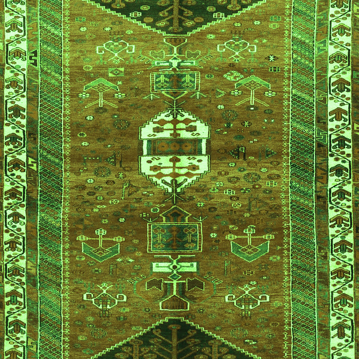 Serging Thickness of Machine Washable Medallion Green Traditional Area Rugs, wshtr4452grn