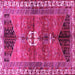 Square Medallion Pink Traditional Rug, tr4452pnk