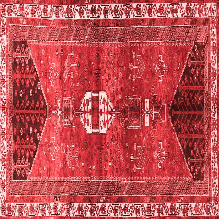 Machine Washable Medallion Red Traditional Rug, wshtr4452red