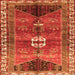 Serging Thickness of Medallion Orange Traditional Rug, tr4452org