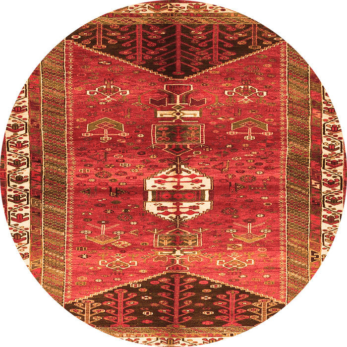 Machine Washable Medallion Orange Traditional Area Rugs, wshtr4452org