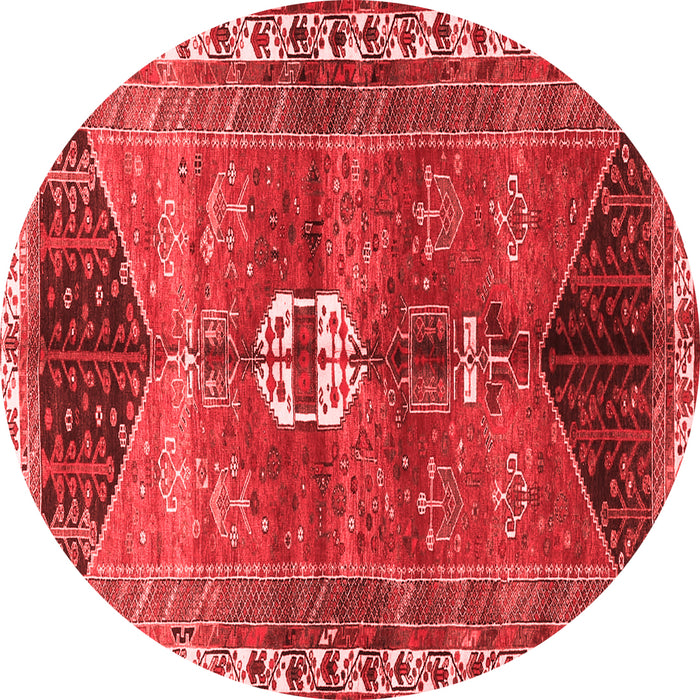 Machine Washable Medallion Red Traditional Rug, wshtr4452red