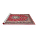 Sideview of Machine Washable Traditional Fire Brick Red Rug, wshtr4453