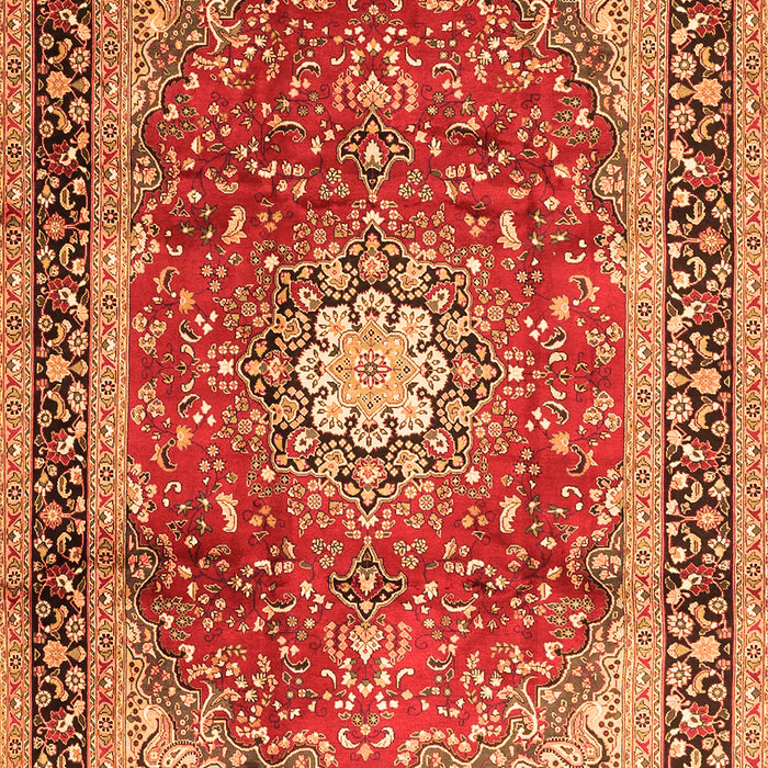 Serging Thickness of Machine Washable Persian Orange Traditional Area Rugs, wshtr4453org