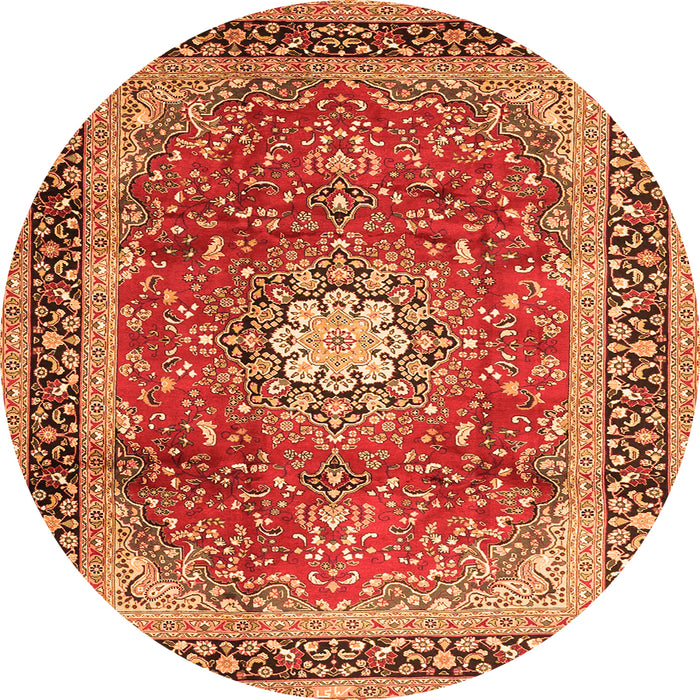 Machine Washable Persian Orange Traditional Area Rugs, wshtr4453org