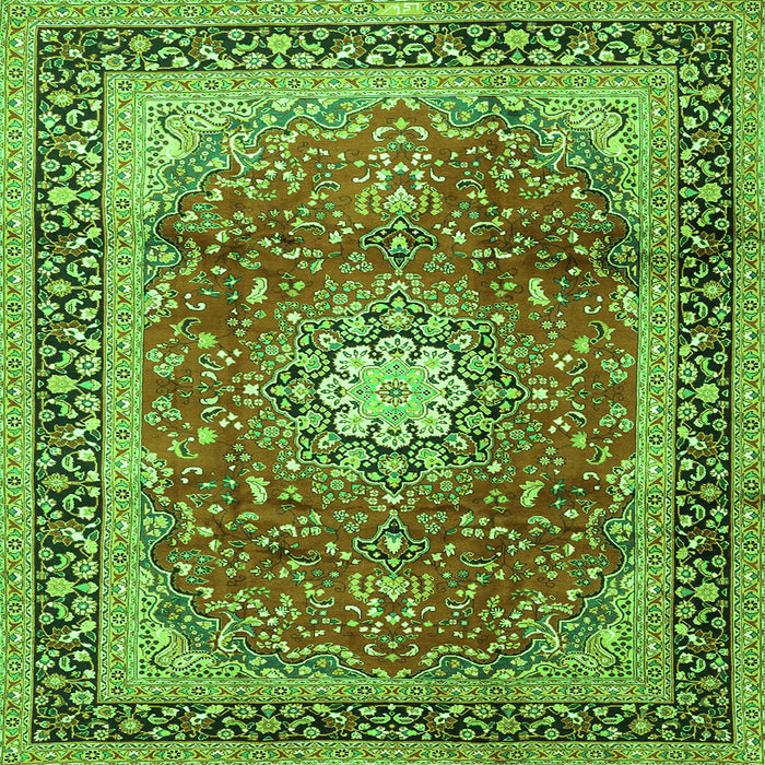 Serging Thickness of Persian Green Traditional Rug, tr4453grn