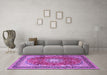 Machine Washable Persian Purple Traditional Area Rugs in a Living Room, wshtr4453pur