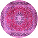 Round Persian Pink Traditional Rug, tr4453pnk