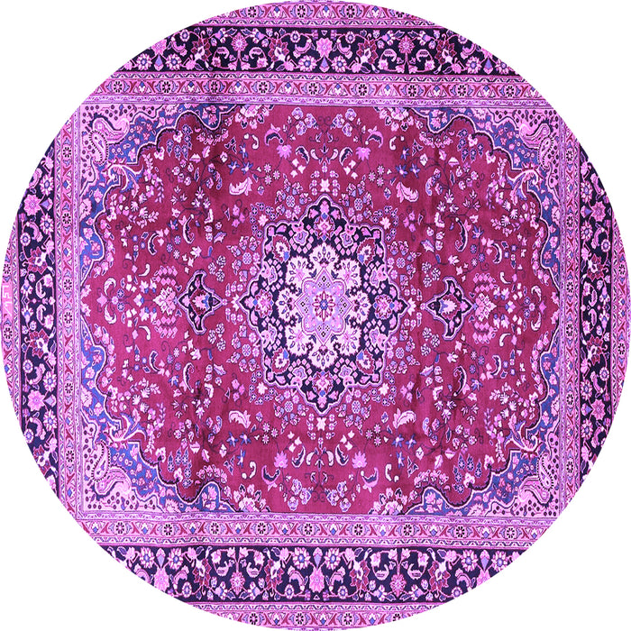 Round Persian Purple Traditional Rug, tr4453pur