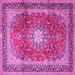 Square Machine Washable Persian Pink Traditional Rug, wshtr4453pnk